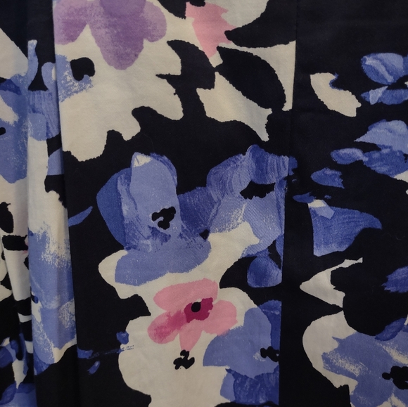 Lauren Ralph Lauren Blue Floral Watercolor Fit & Flare Pocket Dress - Size 6 - Picture 7 of 13